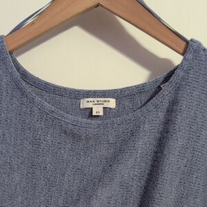 Max Studio Heathered Blue Knit Top